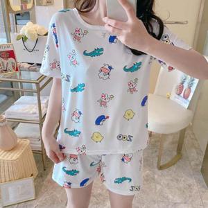 러블리 귀여운 캐릭터 포인트 부드러운 여자 잠옷