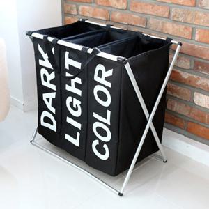 빨래바구니&분리수거함 접이식 슬림사각3단 F