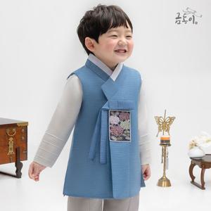 [금동이한복]남바다사각보 아동한복 남아한복