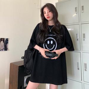 [리빌모아]해피스마일 여성 반팔 박스 티셔츠 SDW-TSH-BIA200410