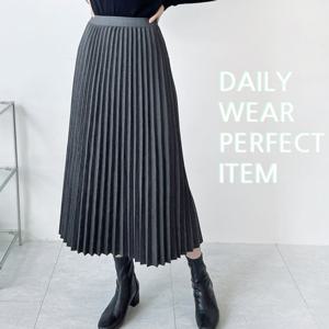 [리빌모아]여자 부드러운 플리츠 주름 롱스커트 DJW-SKA-SKYISH8