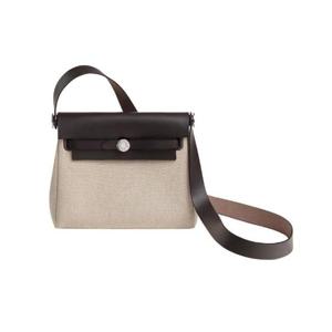 에르메스 에르백 집 20 백 르투르네 H 바이킹 캔버스 헌터 카우하이드   팔라듐 하드웨어 에크류 베쥬 에벤 H085414CKAB