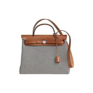 에르메스 에르백 집 31 백 르투르네 바이킹 캔버스   팔라듐 하드웨어 에크류 누아 포브 H079092CKAN