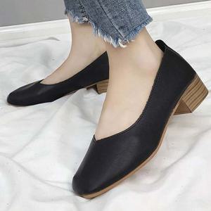 여성 플랫 슈즈 구두 여자 정장 신발 단화 나무굽 3색