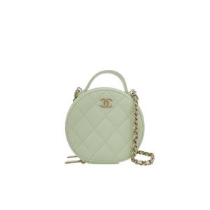 [엘러브] 샤넬 탑핸들 탬버린 체인백 라이트그린 샴페인골드 캐비어 6ET0237