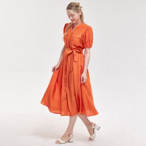 FOCUS  투 포켓 핀턱 린넨 원피스 PBVFF5M1OP3671