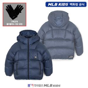[MLB키즈US] (7ADJB0856-50NYL) [플리스장갑증정] 아웃도어 에어쉘 립스탑 숏 덕다운 아동패딩 키즈패딩