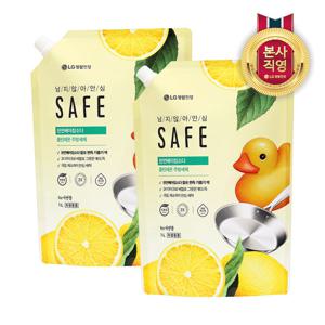 [퐁퐁]세이프 주방세제 천연베이킹소다 클린레몬 리필 1L x 2개
