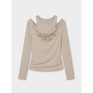 [후아유] 여성 Layered off-shoulder long-sleeveT-Shirt WHLAG1181F