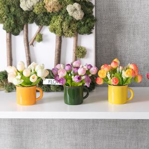 장미 조화 화분 뉴 미니 set 10cm 4컬러 인테리어 꽃 테이블 장식 소품 꾸미기