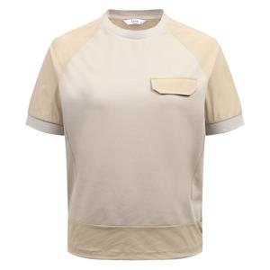 [링스] [25SS] 여성 우븐배색 라운드 나그랑 티셔츠 L21E1TR152_BG