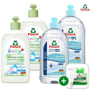 프로쉬 주방세제 4개(베이비젖병2+제로2+펌프+수세미)