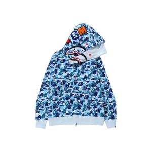베이프 ABC 카모 더블 샤크 풀 집 후드 라이트 블루 0ZXSWM115008L