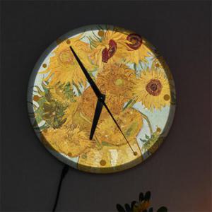 아트박스/꾸밈 nf027-LED시계액자25R_명화고흐해바라기
