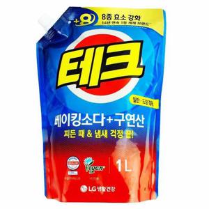 엘지 테크 베이킹소다 플러스 구연산 액체세제 1L 일반 드럼 겸용