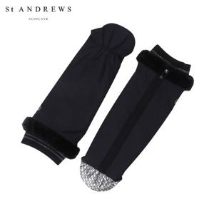 [세인트앤드류스] 여성 로고 핫픽스 페이크퍼 패딩 레그 워머