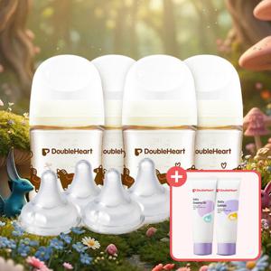 더블하트 모유실감 3세대 헬로베이비 말랑이 160ml 트윈더블세트(젖병4+젖꼭지4)