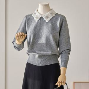 [커스텀에이블] 비즈 보석카라 니트_T2601KN020A
