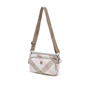 닥스 골프 여성 26SS ONLINE EXCLUSIVE 핑크 빅체크 자가드 마이크로백 DNGF6E901P2