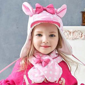 MK0214 미니마우스 패딩 방한세트 방한 아동 안나 넥워머 캐릭터 귀마개 비니 용품 목도리