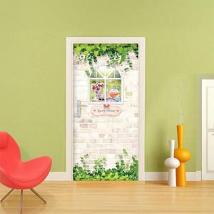 아침햇살담쟁이 방문 현관문시트지 그래픽 포인트시트지 아이보리