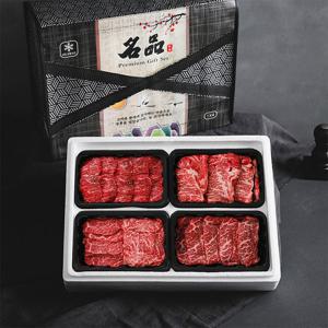 국내산 소고기 구이선물세트 1호 1등급 1.2kg(꽃등심/갈비살/치마살/부채살/각300g)