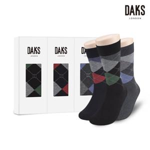 닥스양말 신사3족 선물세트 면스판디자인 아가일 19359