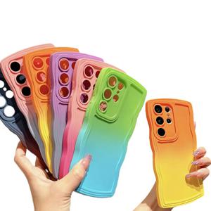 갤럭시 s23 s22 s21 예쁜 파스텔 그라데이션 물결 실리콘 케이스