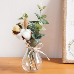 목화 조화 화병 유칼립투스 글라스 set 30cm (DIY) 인테리어 꽃 테이블 장식 소품 꾸미기