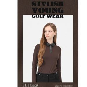 [엘르골프]여성 와플조직 폴로티셔츠 6J65252 초콜렛,민트04_CC