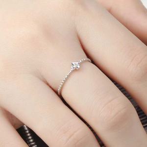 비쥬홀릭 실버925 백금도금 플라워 오픈링 은반지