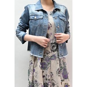 [비꼴리끄(여성)]실크 배색 데님 자켓 B242DJ2070