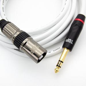 HDTOP 국산 5.5 스테레오 TO XLR 수 마이크 케이블 화이트 1.5M HT-TP852