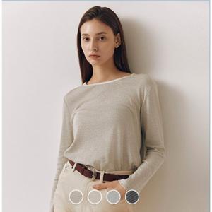 [지오다노]여자 라운드넥 소프트 저지 스트라이프 긴팔 티셔츠 4컬러 325954