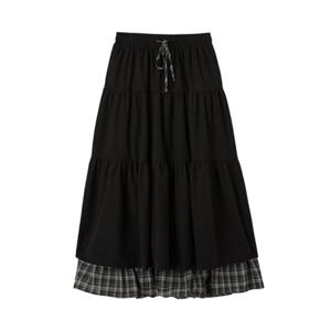 [LAP] 랩 체크 배색 코듀로이 밴딩스커트 (AR4WSC40)