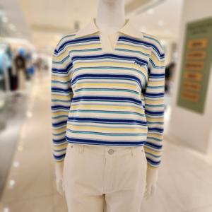 플라스틱아일랜드  (PS1KL261) 오픈카라 스트라이프 니트