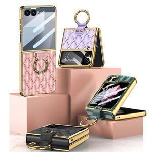 가죽 갤럭시Z플립7 FE 6 5 3 제트 지 럭셔리 골드링스탠딩케이스