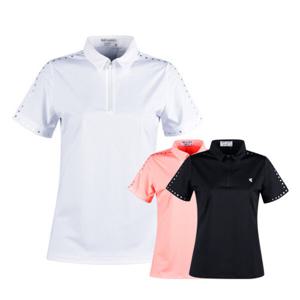 럭스골프 여성 면 하프집업 반팔티셔츠 (LB2M610W)