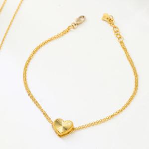 24K 순금 팔찌 빛살 컷팅 하트 5.625g+18K 잠금장식