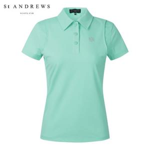 [세인트앤드류스] 여성 암홀 펀칭 포인트 카라 반팔 티셔츠 821C2TO080_MT