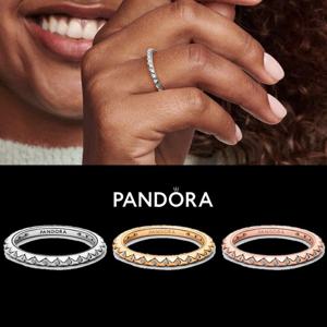 판도라 162800C01 여자 남자 ME 피라미드 실버 14K 도금 반지