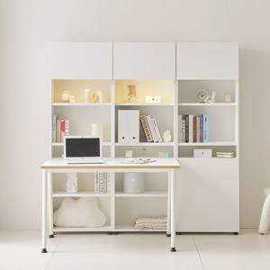 나무뜰 에듀S 공부방 LED 학생 책장 책상 6단 1800세트 DWF078C (착불)