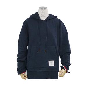 톰브라운 코튼 루프백 스트라이프 센터백 풀오버 후드 네이비 MJT086A 03377 415