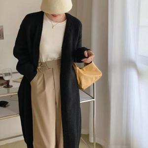 [리빌모아]여자 캐주얼 무지 니트 오픈 롱 가디건 DMESW-CA-STS1