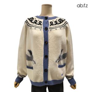 [에이비에프지]패턴 디테일 긴팔 니트 가디건 APY4HY44K