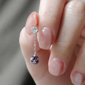 바이데이지 자수정 모빌 실버 귀걸이 Be0699