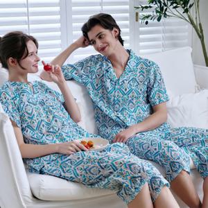 비너스 시원한 착용감 주름지 에스닉 프린트 여성 실내복 하의 VEP3928F