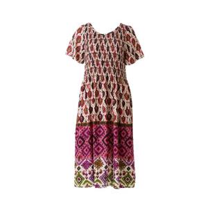 와코루 신축성좋은 에스닉보더 스모킹가운 원피스 WGN7171