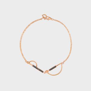 베티블루 585 750 18k 큐빅 반달 포인트 여자 금 팔찌