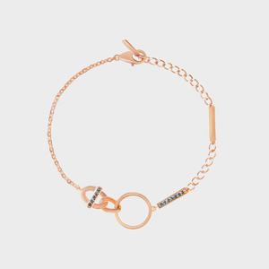 베티블루 585 750 14K 큐빅 써클 체인 여자 금 팔찌